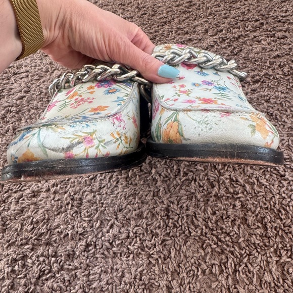 Free People Vida Floral Mule Flat Chain Slip On Size 38.5 8 - Picture 3 of 9